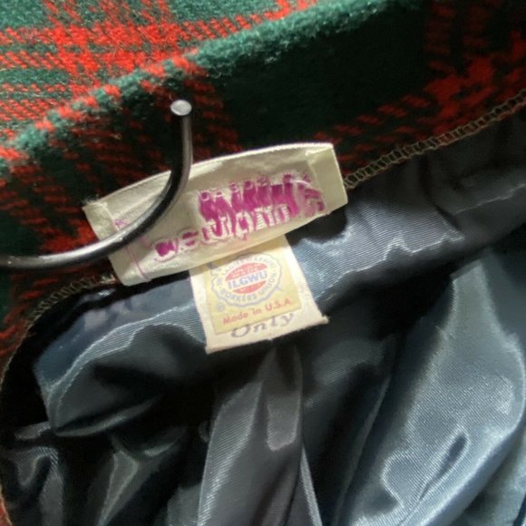Vintage Century of Boston 100% Wool Red & Green Plaid Maxi Skirt Small - Picture 9 of 12